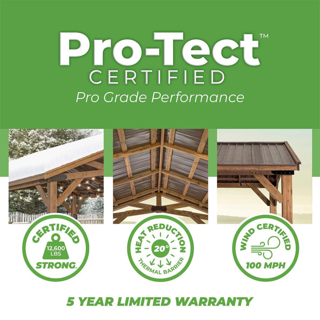 [12X20FT] Alora Premium All Cedar Wooden Carport Pavilion Gazebo With Sloped Hardtop Steel Roof (SAK14279) – SAKSBY WHOLESALE
