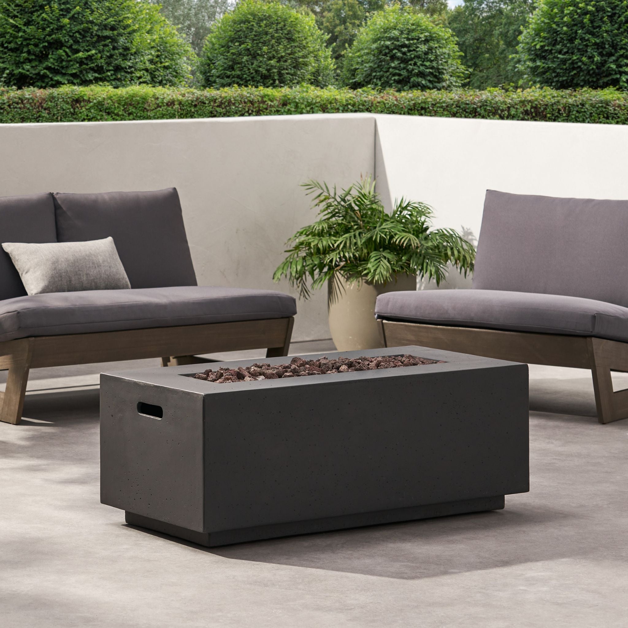 Alora Premium Outdoor Contemporary 40K BTU Rectangular Propane Gas Fire Pit Table (SAK96153) – SAKSBY WHOLESALE, view 4