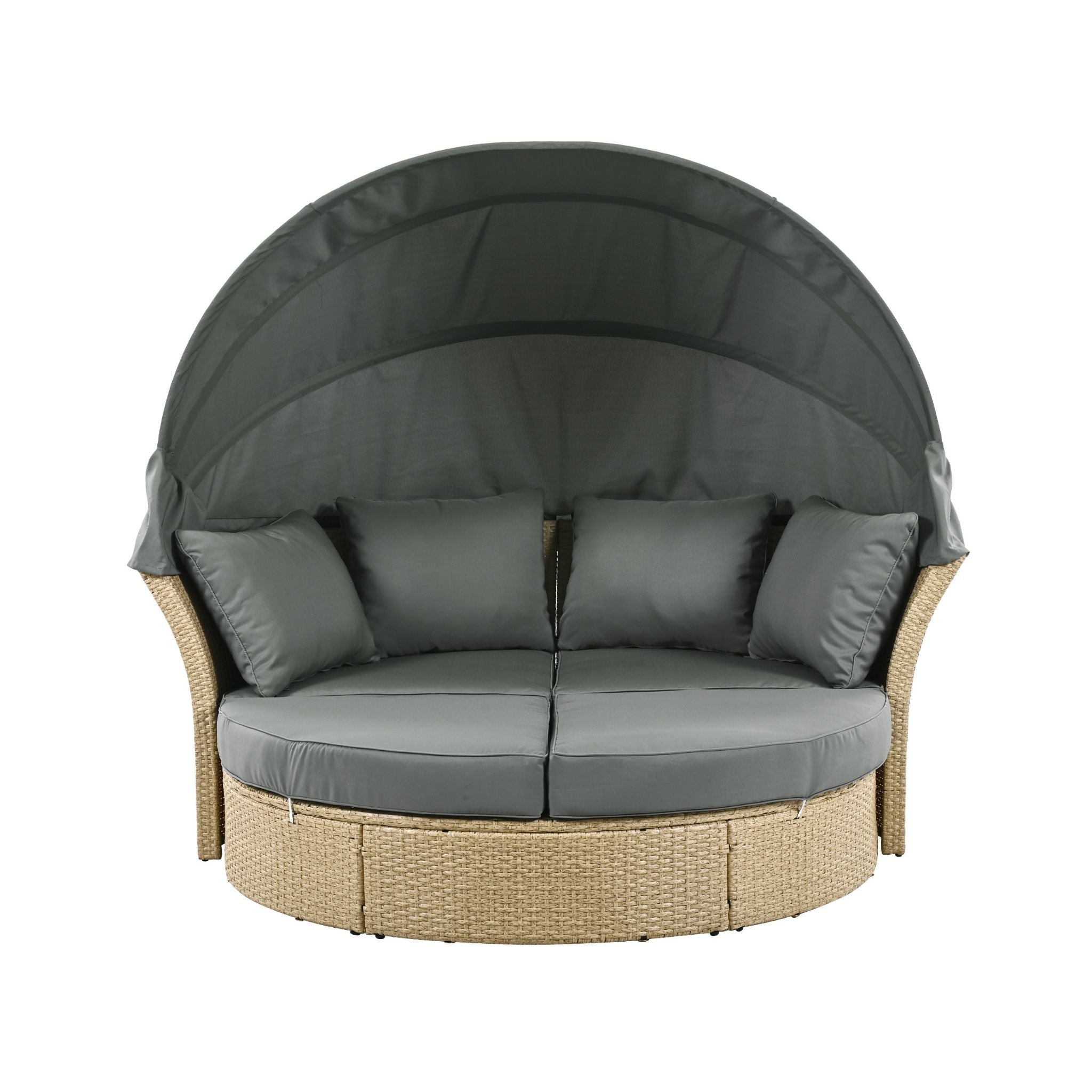 Alora Premium Outdoor Garden Wicker Rattan Patio Daybed With Retractable Canopy (SAK43581) – SAKSBY WHOLESALE, view 5