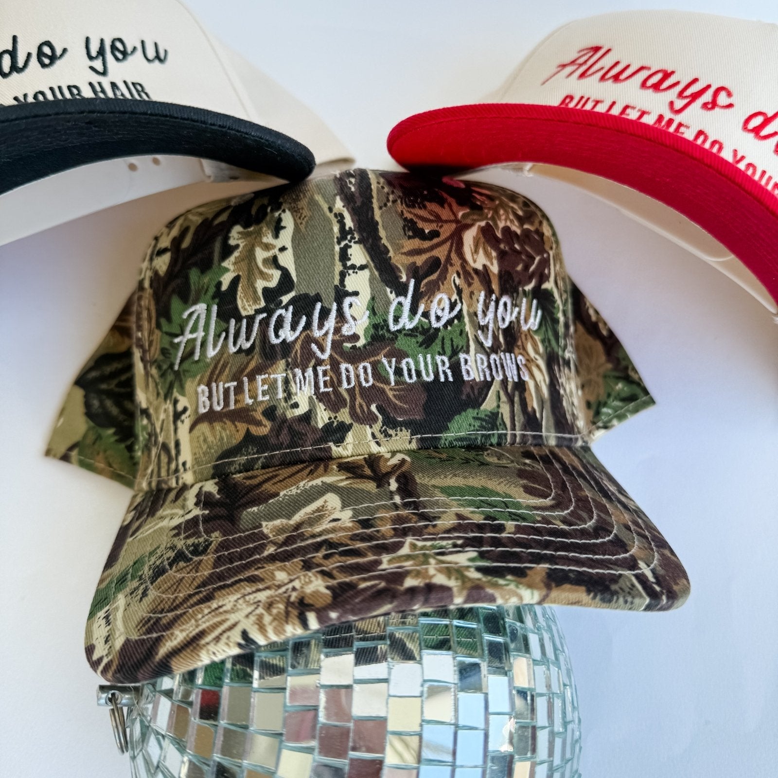 Coco & Rho Always Do You - Trucker Hat — Coco & Rho branding close-up