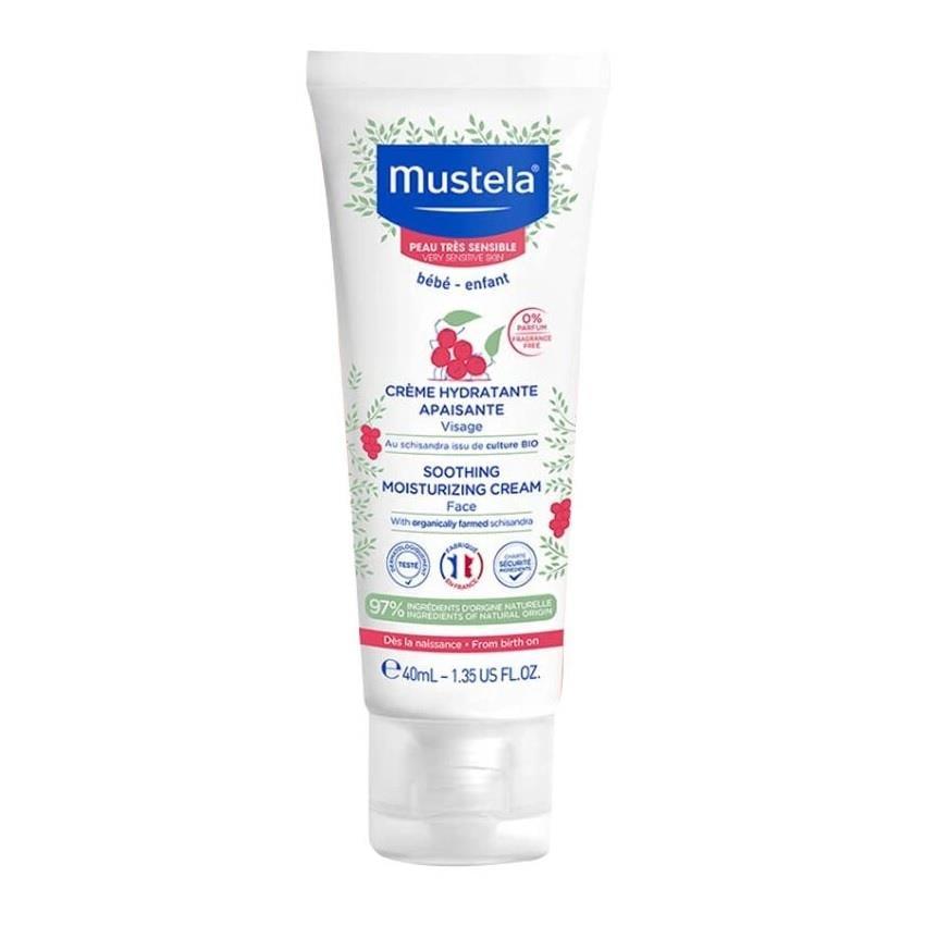 Mustela Baby Moisturizing Cream - Natural, Vegan, Fragrance-Free for Sensitive Skin - 40ml