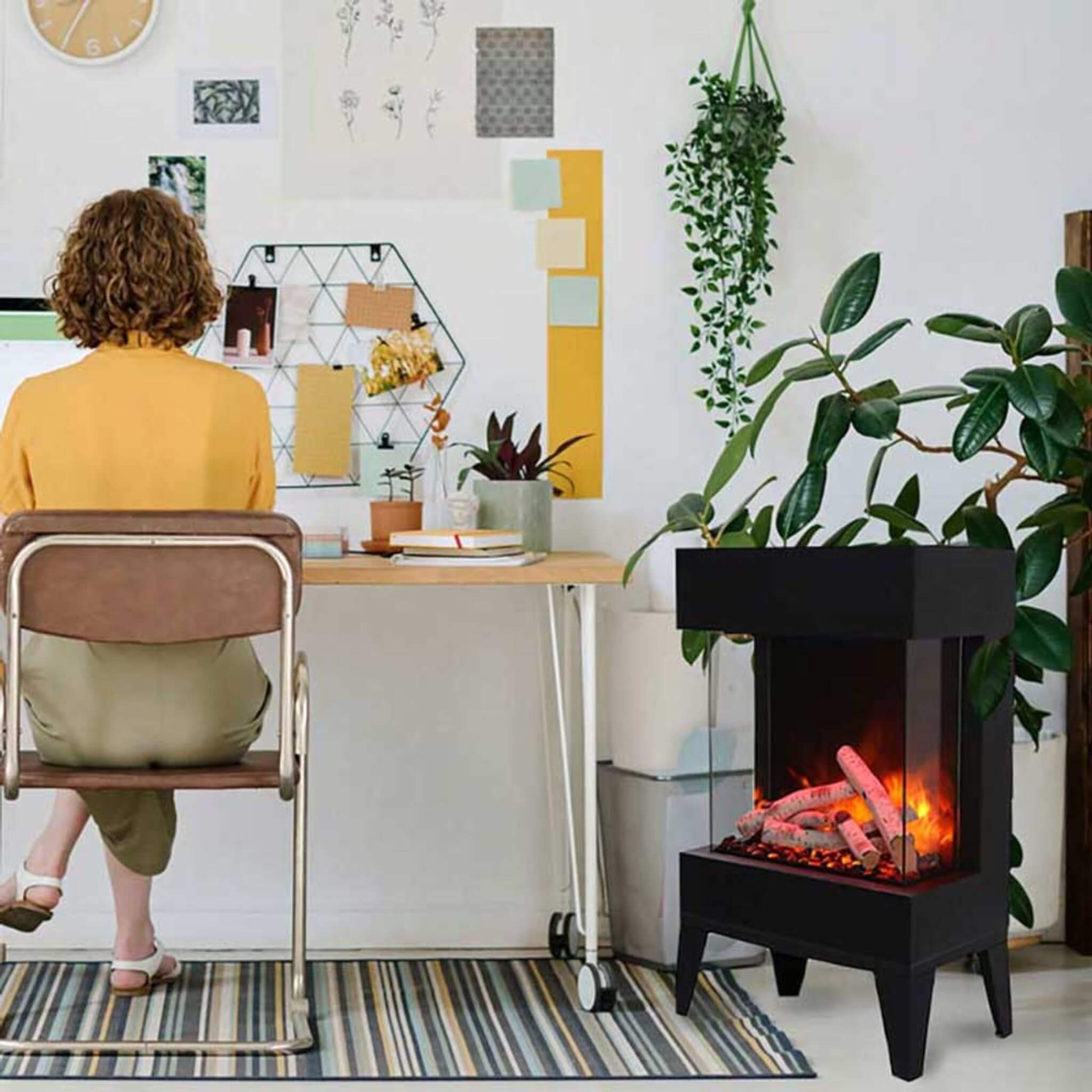 Amantii Cube 2025WM Freestanding Electric Fireplace [CUBE-2025WM] (SAK16508) – SAKSBY WHOLESALE, view 4