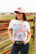 Wild Junkie American Freedom Flowers Graphic Tee — main product shot