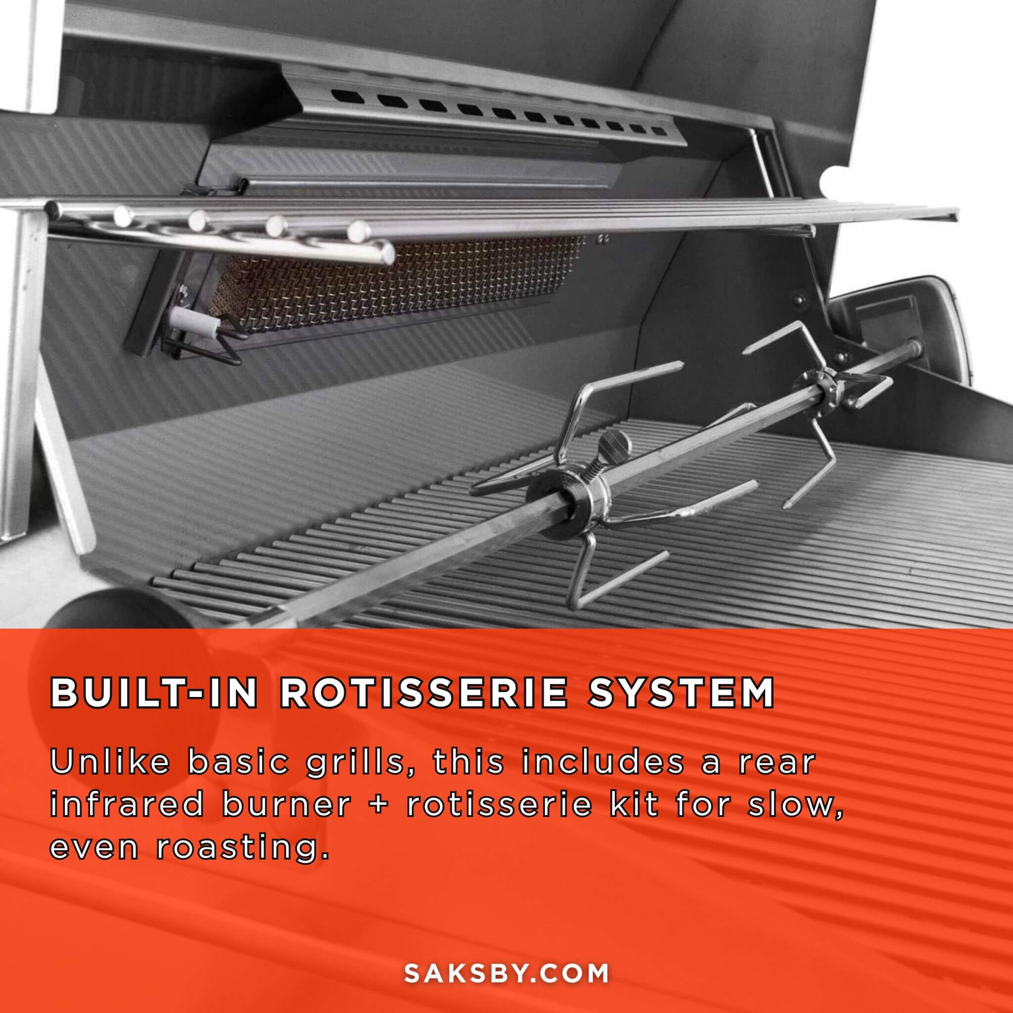 American Outdoor Grill T-Series 24-Inch 2-Burner Built-In Natural Gas Grill W/ Rotisserie Kit [24NBT] (SAK65205) – SAKSBY WHO