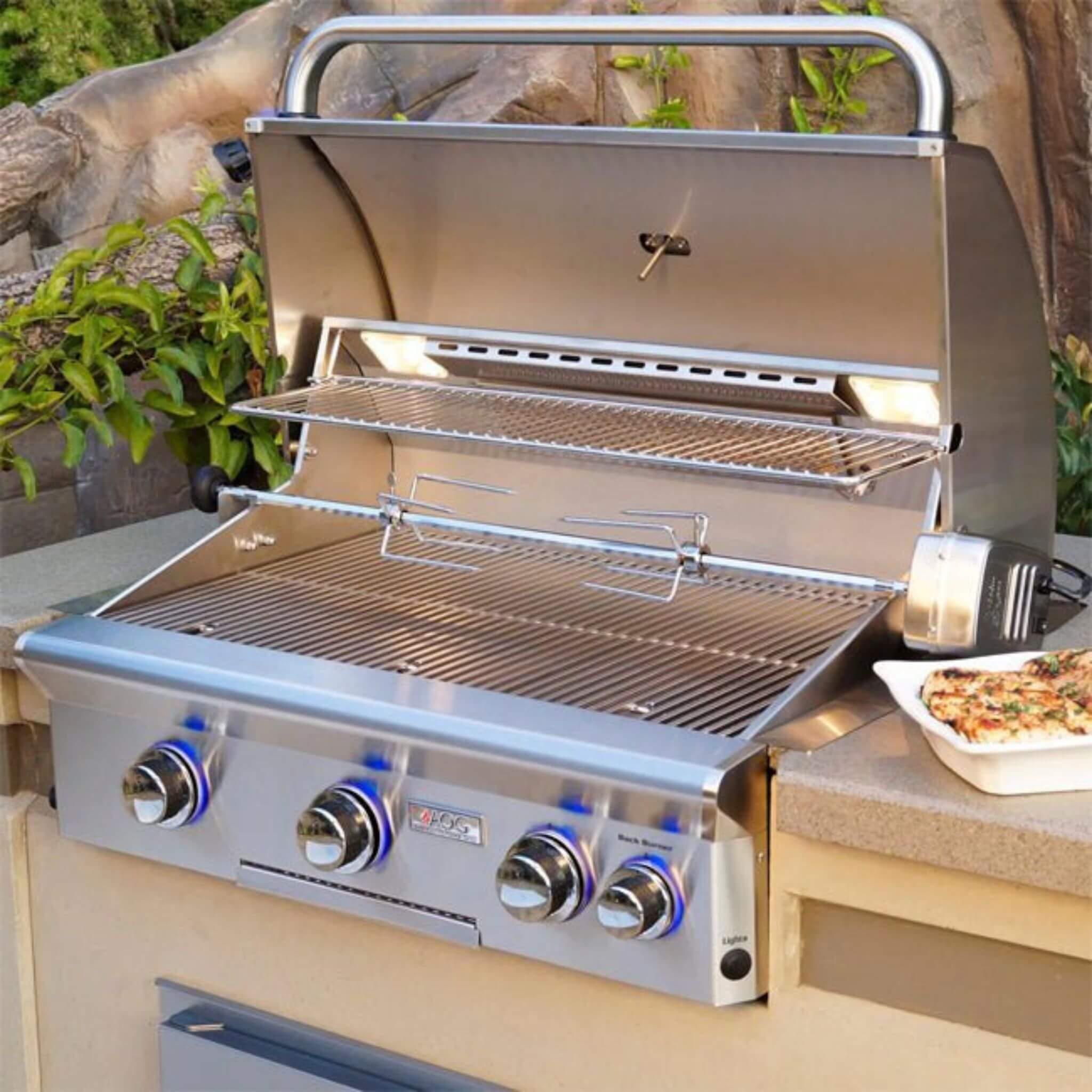 American Outdoor Grill L-Series 30-Inch 3-Burner Built-In Natural Gas Grill W/ Rotisserie Kit [30NBL] (SAK57636) – SAKSBY WHO