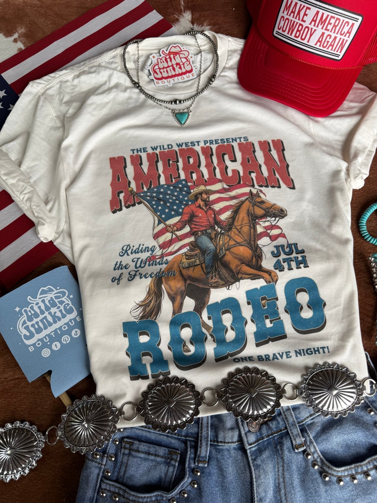Wild Junkie American Rodeo 4th July Graphic Tee — main product shot