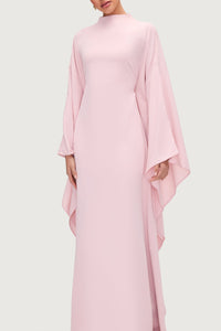 Amira Butterfly Inner Tie Abaya - Pastel Pink Abayas Veiled 