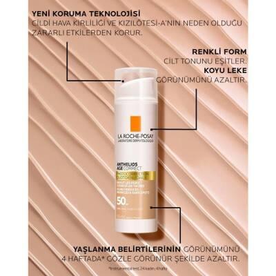 La Roche Posay Anthelios Age Correct Daily Tinted Cream SPF50+ - Tinted Sunscreen Cream for Anti-Aging & Sensitive Skin