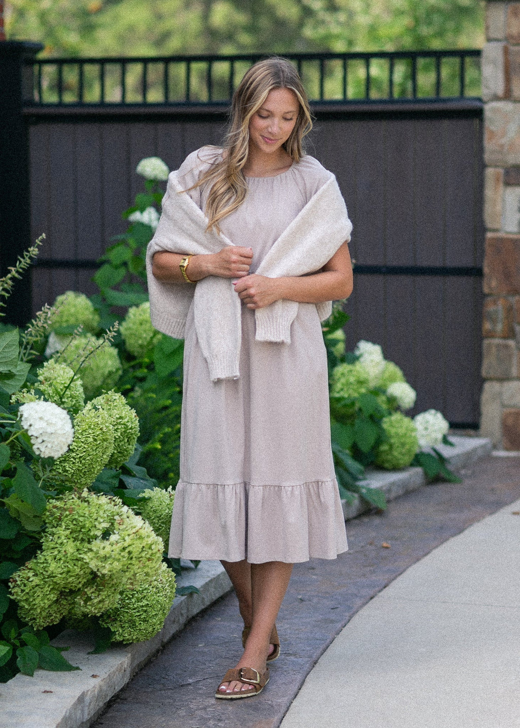 Inherit Co. Amy Puff Sleeve Midi Dress — main product shot