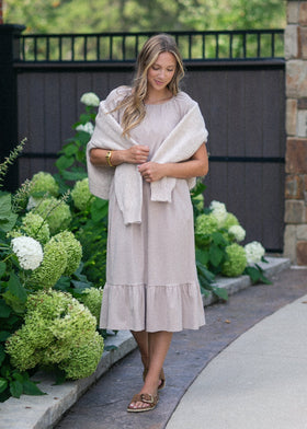 Amy Puff Sleeve Midi Dress