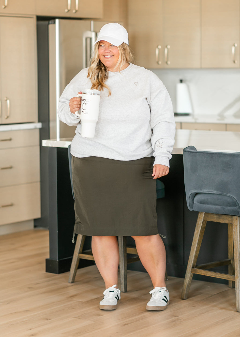 Inherit Co. Andie Olive Hiking Midi Skirt - FINAL SALE — size reference