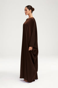 Anisa Satin Kaftan - Espresso Clothing Veiled 