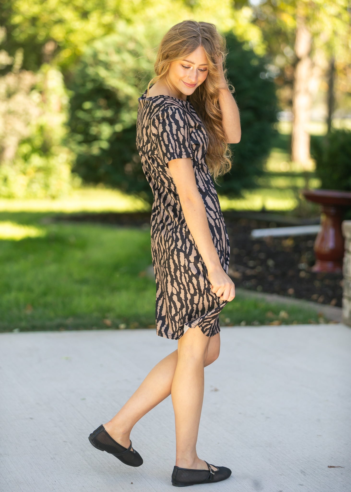 Inherit Co. Annabella Shift Midi Dress - FINAL SALE — in-use photo