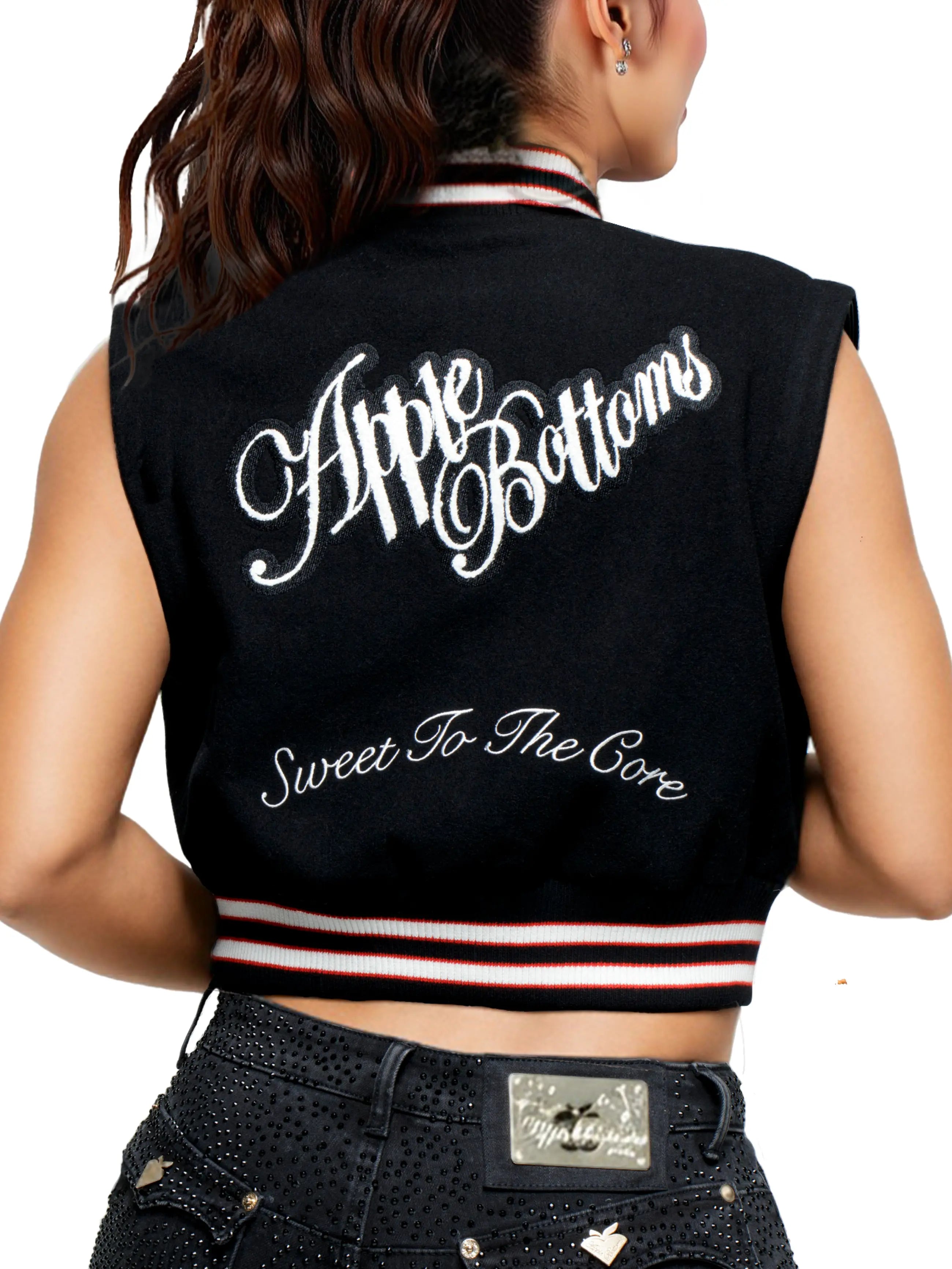 Apple Bottom Jeans Apple Varsity Jacket / Vest — detail view