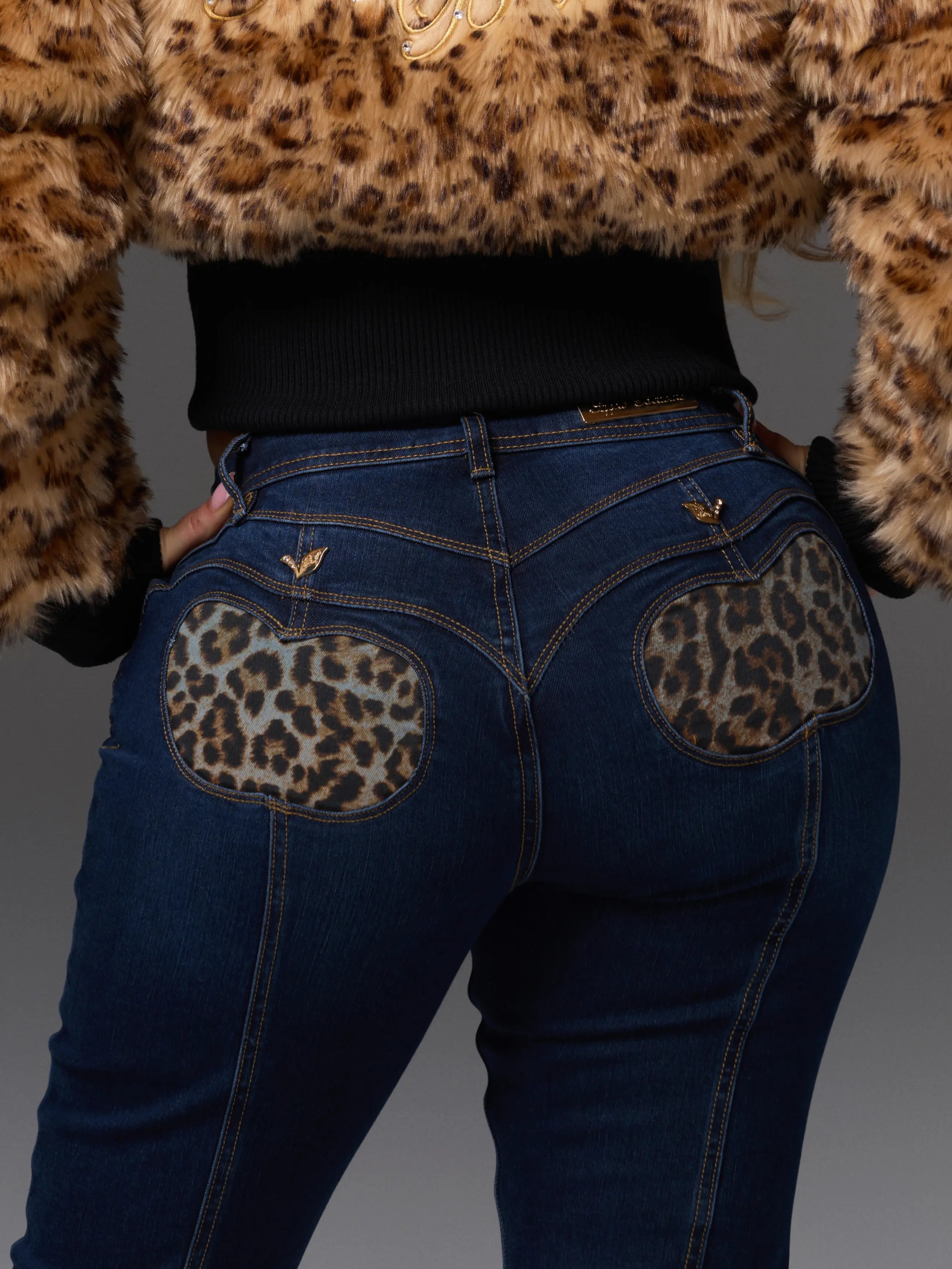 Apple Bottom Jeans Apple Bottom Jeans Cheetah Apple Pocket Low-Rise Jean — alternate view
