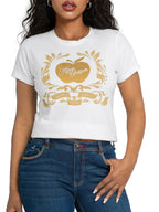 Apple Bottom Jeans Golden Crest Tee - White — alternate view