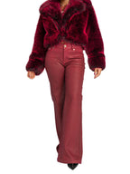 Apple Bottom Jeans Low-Rise Wide-Leg Jean - Red Delicious — branding close-up