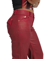 Apple Bottom Jeans Low-Rise Wide-Leg Jean - Red Delicious — lifestyle context