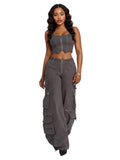 Apple Bottom Jeans Low-Rise Twill Cargo Pant — main shot