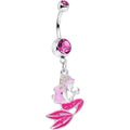 BodyCandy Pink Gem Precious Pink Mermaid Dangle Belly Ring — main product shot