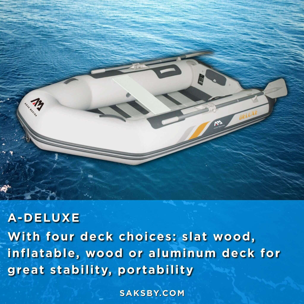 Aqua Marina A-Deluxe 8FT 4-Person Inflatable Speed Boat With Comfortable Rowing Seat And Adjustable Center Feet [BT-88850AL] 