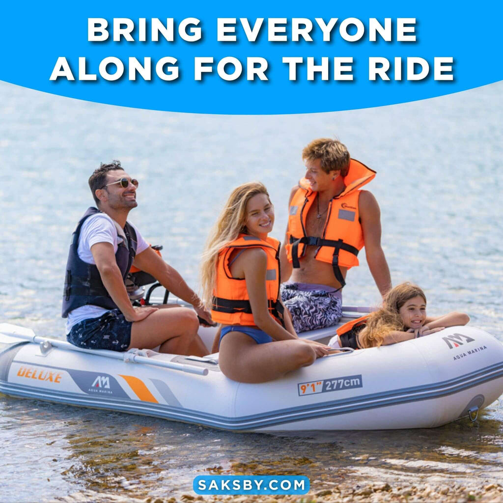 Aqua Marina A-Deluxe 8FT 4-Person Inflatable Speed Boat With Comfortable Rowing Seat And Adjustable Center Feet [BT-88850AL] 
