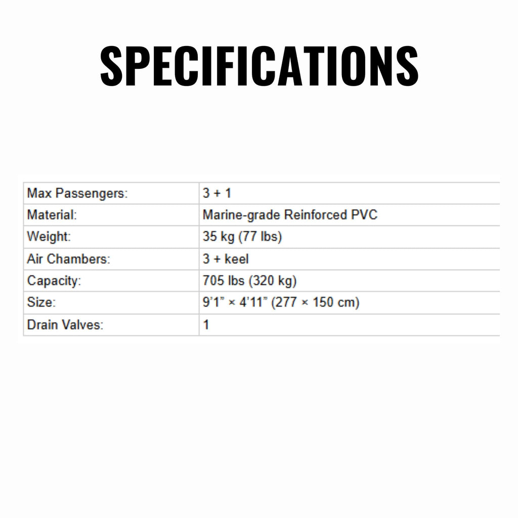 Aqua Marina A-Deluxe 8FT 4-Person Inflatable Speed Boat With Comfortable Rowing Seat And Adjustable Center Feet [BT-88850AL] 