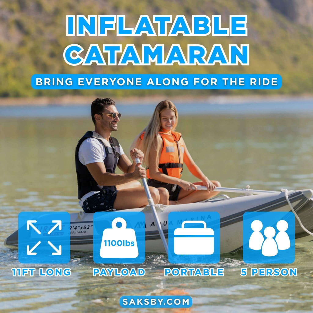 Aqua Marina Aircat 11FT 5-Person High-Speed Inflatable Catamaran With DWF Air Deck [BT-AC335] (SAK10650) – SAKSBY WHOLESALE, 