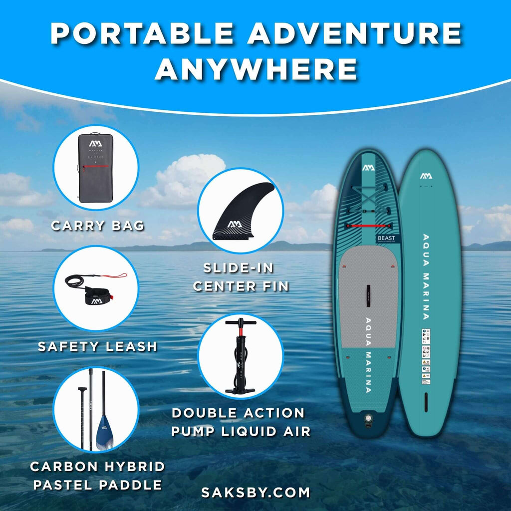 Aqua Marina Beast 10FT Advanced All-Around Inflatable SUP With Carbon Hybrid Paddle [BT-23BEP] (SAK89512) – SAKSBY WHOLESALE,
