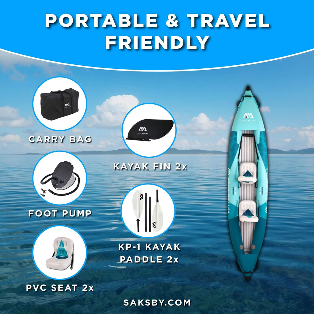 Aqua Marina Betta 14FT 2-Person Inflatable Recreational Kayak With Paddles [BE-412] (SAK01375) – SAKSBY WHOLESALE, view 7
