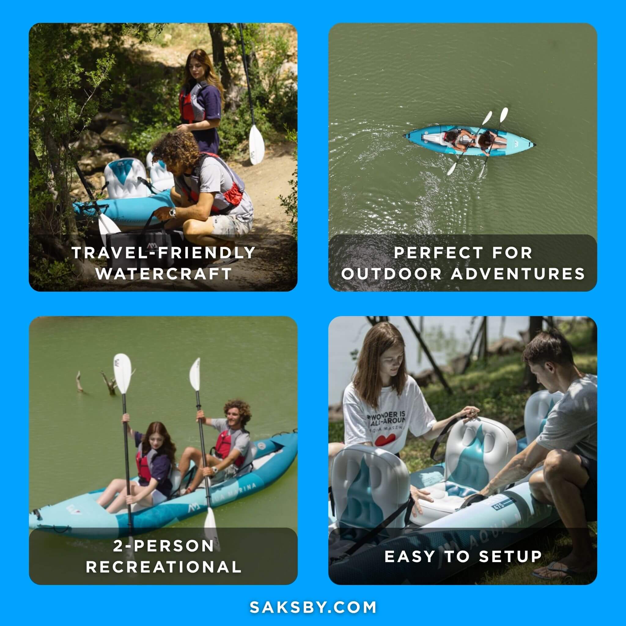 Aqua Marina Betta 14FT 2-Person Inflatable Recreational Kayak With Paddles [BE-412] (SAK01375) – SAKSBY WHOLESALE, view 6