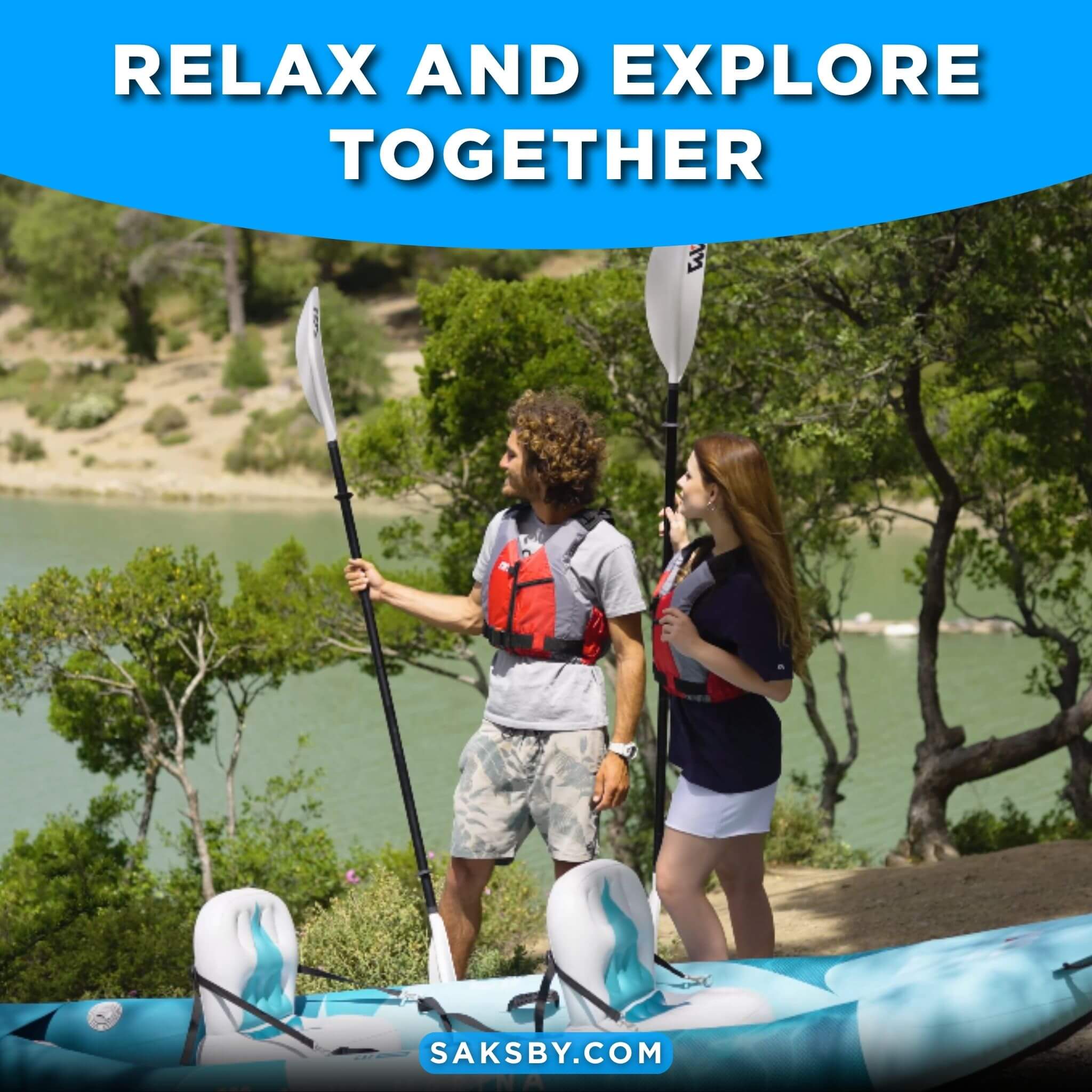 Aqua Marina Betta 14FT 2-Person Inflatable Recreational Kayak With Paddles [BE-412] (SAK01375) – SAKSBY WHOLESALE, view 3