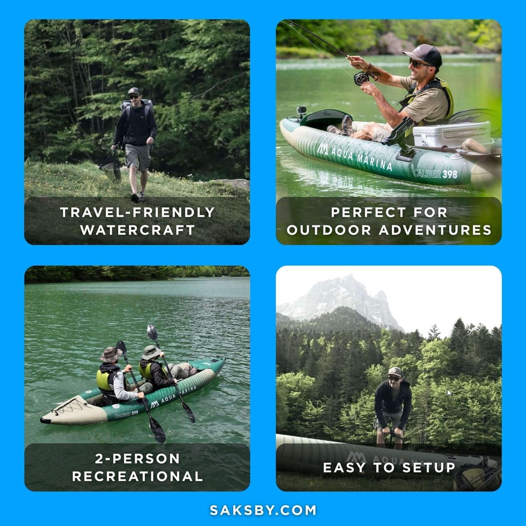 Aqua Marina Caliber 13FT Angling Kayak With Foldable Fishing Seat [Paddle Excluded] [CA-398] (SAK23467) – SAKSBY WHOLESALE, v