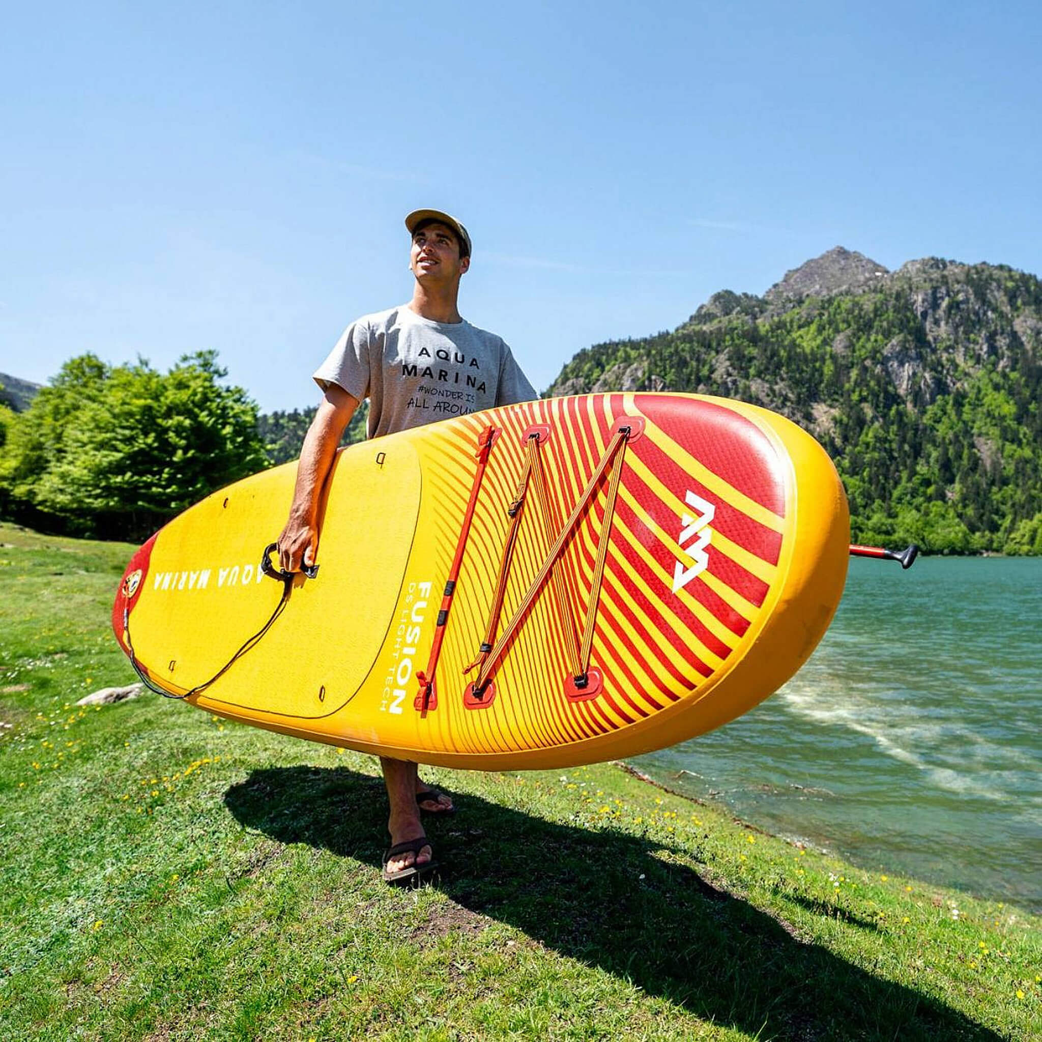 Aqua Marina Fusion 10FT Premium All-Around SUP W/ Durable PVC Rail Layers & Grooved EVA Footpad [BT-23FUP] (SAK37195) – SAKSB