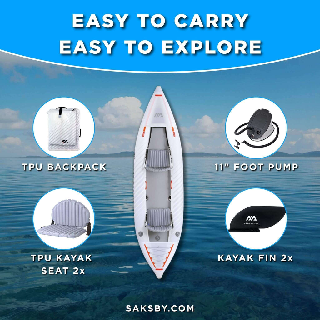 Aqua Marina Halve Ultra-Light Packayak™ 2-Person Kayak With DWF Deck [Paddle Excluded] [HA-398] (SAK41876) – SAKSBY WHOLESALE