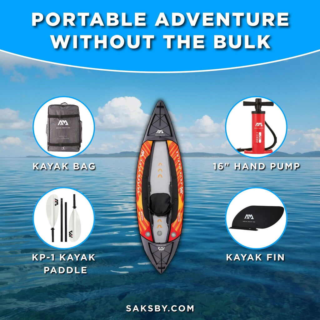 Aqua Marina Memba 330 10FT 1-Person Ultra Stiff Touring Kayak With Double Wall Fabric Floor [ME-330] (SAK56789) – SAKSBY WHOL