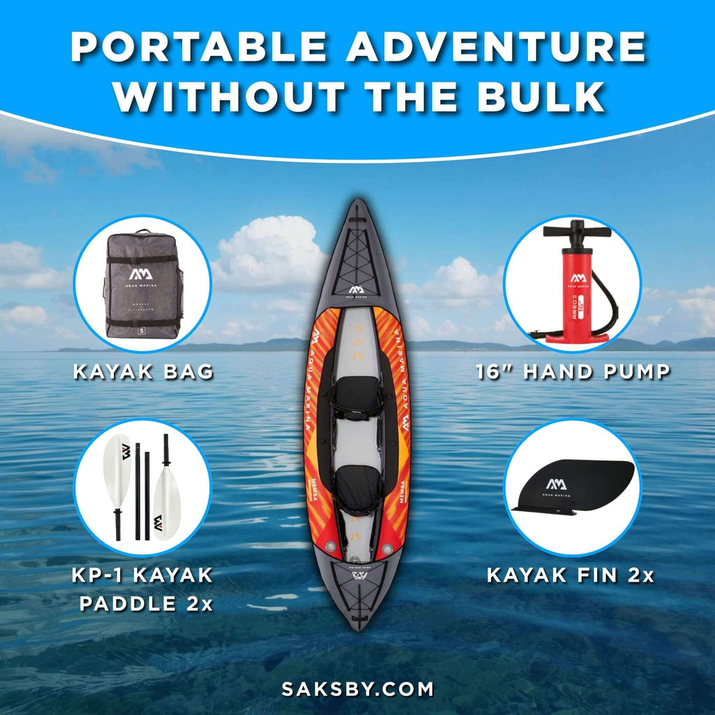 Aqua Marina Memba 390 Premium 12FT 2-Person Touring Kayak With DWF Deck And Paddles [ME-390] (SAK17282) – SAKSBY WHOLESALE, v