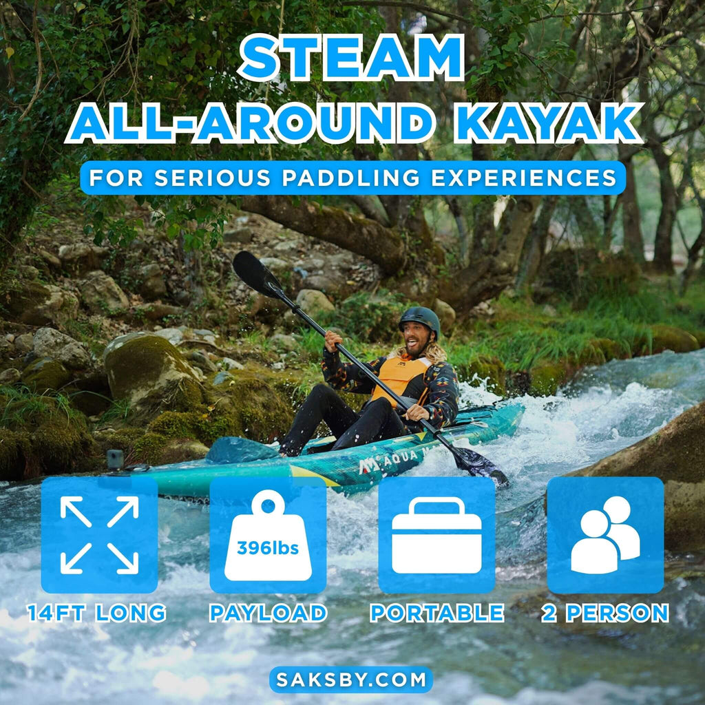 Aqua Marina Steam 412 14FT 2-Person Premium Kayak With DWF Deck [Paddle Excluded] [ST-412] (SAK57946) – SAKSBY WHOLESALE, vie