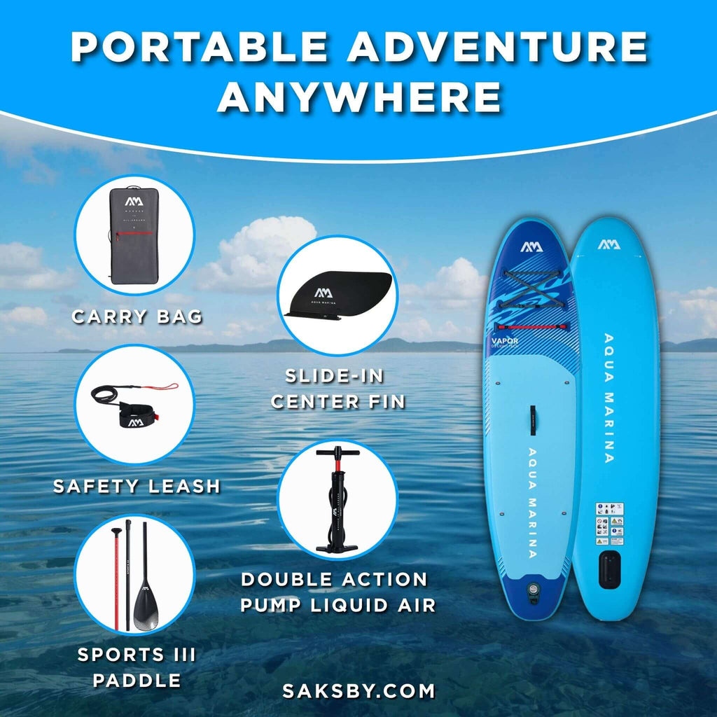Aqua Marina Vapor 10FT All-Around SUP W/ Sand Ripple Grooved EVA Footpad [BT-23VAP] (SAK60532) – SAKSBY WHOLESALE, view 7