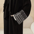 Archive Piece Keffiyeh-Embroidered Cuff Integrated Hijab Prayer Abaya - MP050 (Size Free Size Only)