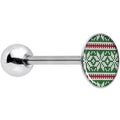 BodyCandy Green Red Christmas Sweater Barbell Tongue Ring — main product shot