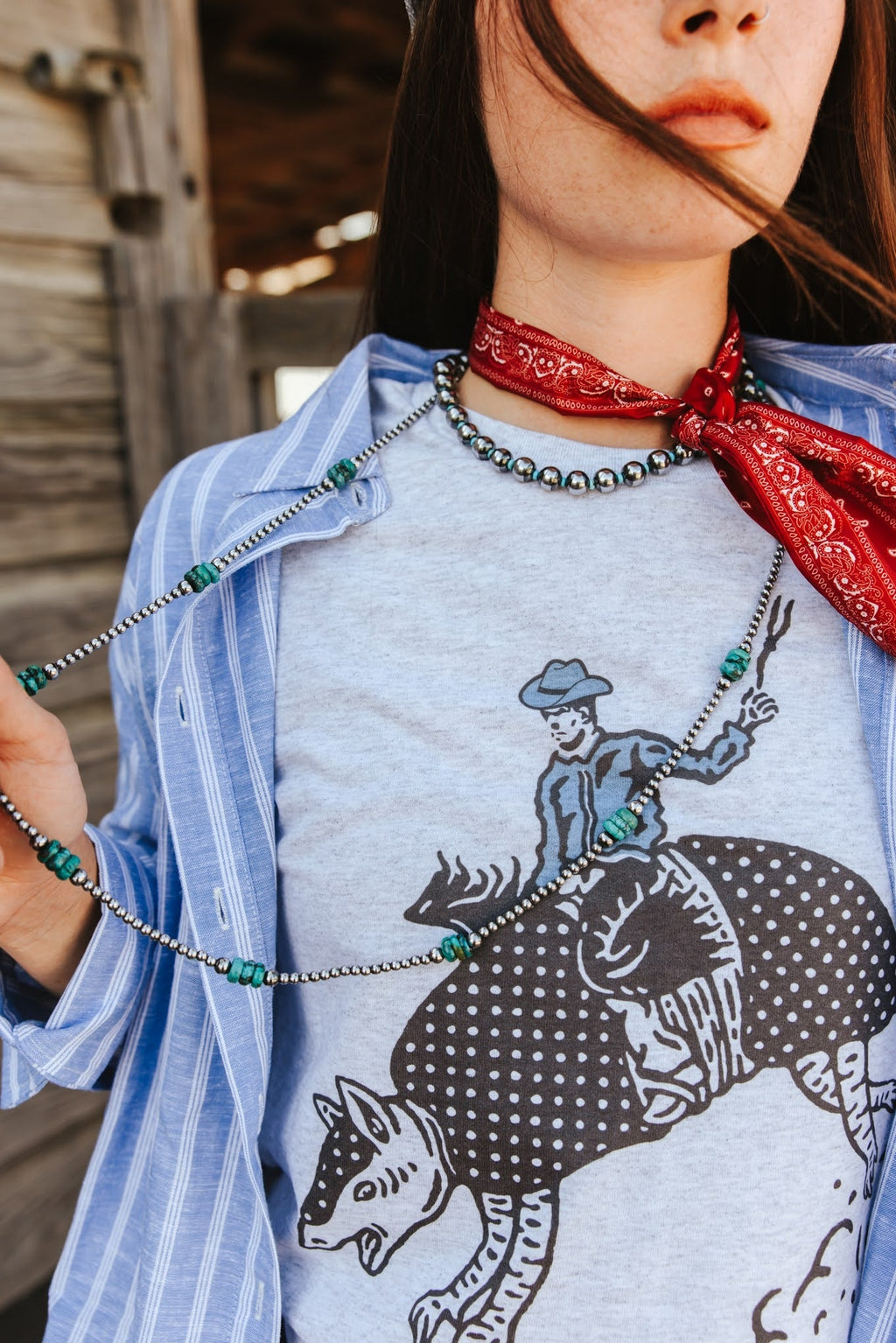 Wild Junkie Armadillo Rodeo Graphic Tee — Wild Junkie branding close-up