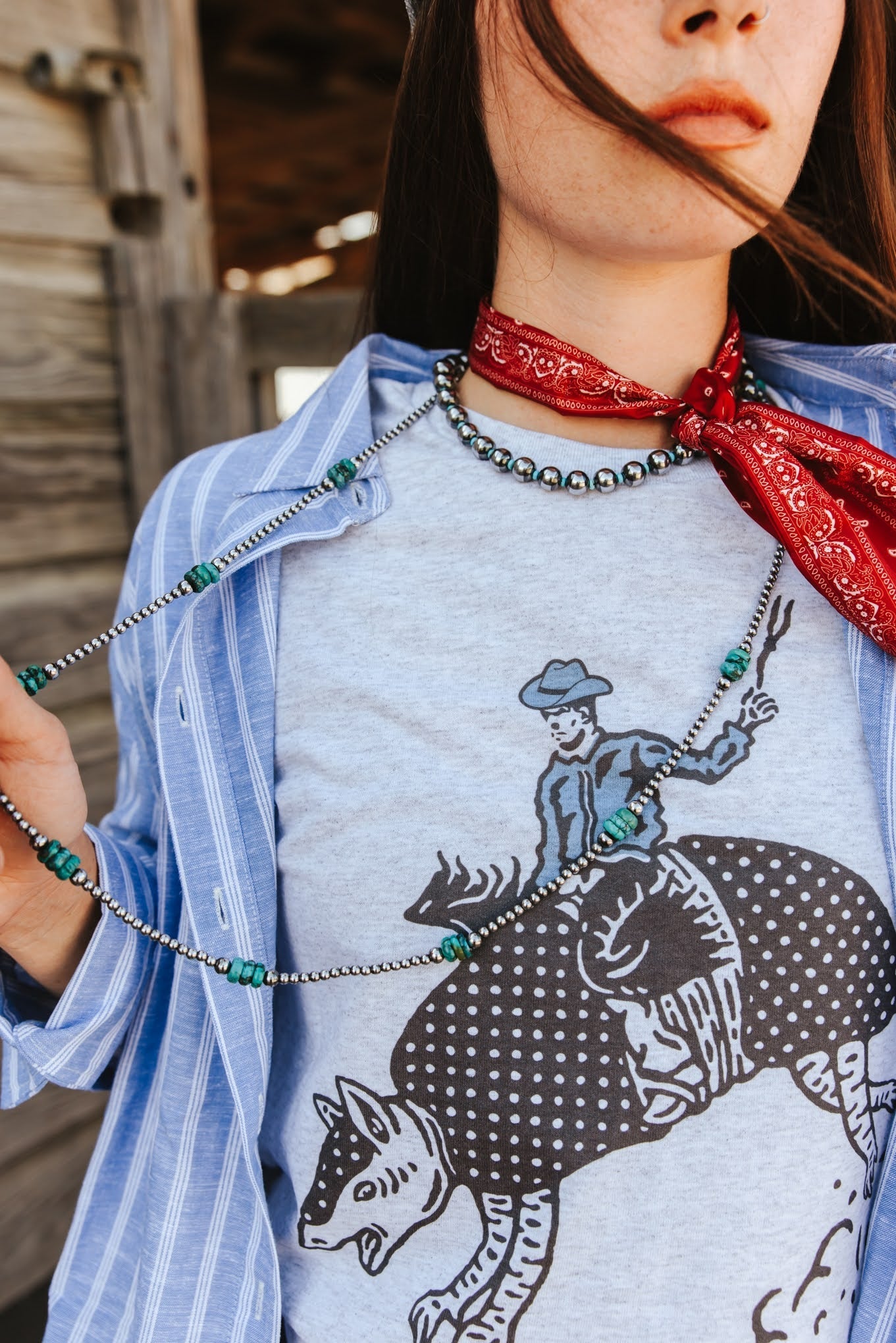 Wild Junkie Armadillo Rodeo Graphic Tee — Wild Junkie branding close-up