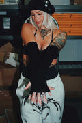 Thrash Happy Long Knitted Fingerless Gloves — main product shot
