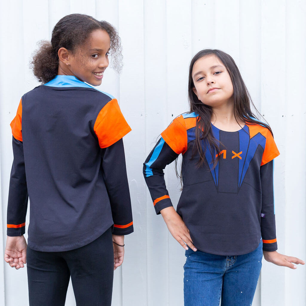 Princess Awesome & Boy Wonder Artemis Astronaut Double Sleeve Tunic Shirt — lifestyle worn / used context