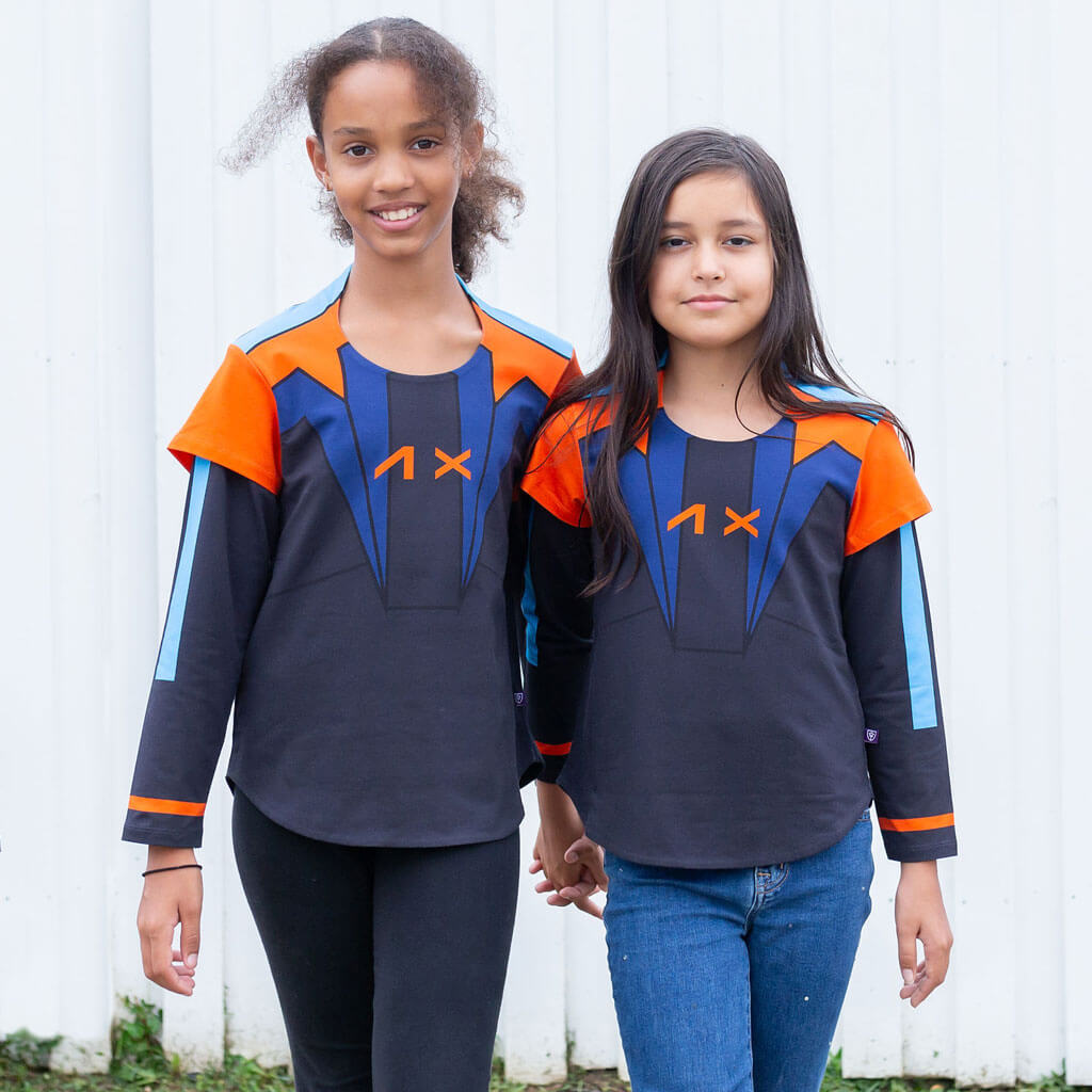 Princess Awesome & Boy Wonder Artemis Astronaut Double Sleeve Tunic Shirt — main product shot