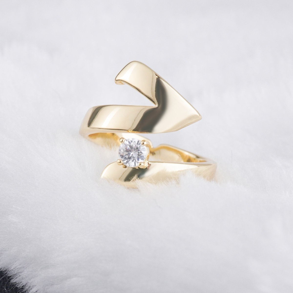 Mariam's Collection Artisan Asymmetric Diamond Ring Edgy Glamour for Standout Moments (MAC282) — lifestyle worn / used context