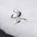 Mariam's Collection Artisan Asymmetric Diamond Ring Edgy Glamour for Standout Moments (MAC282) — Mariam's Collection branding close-up