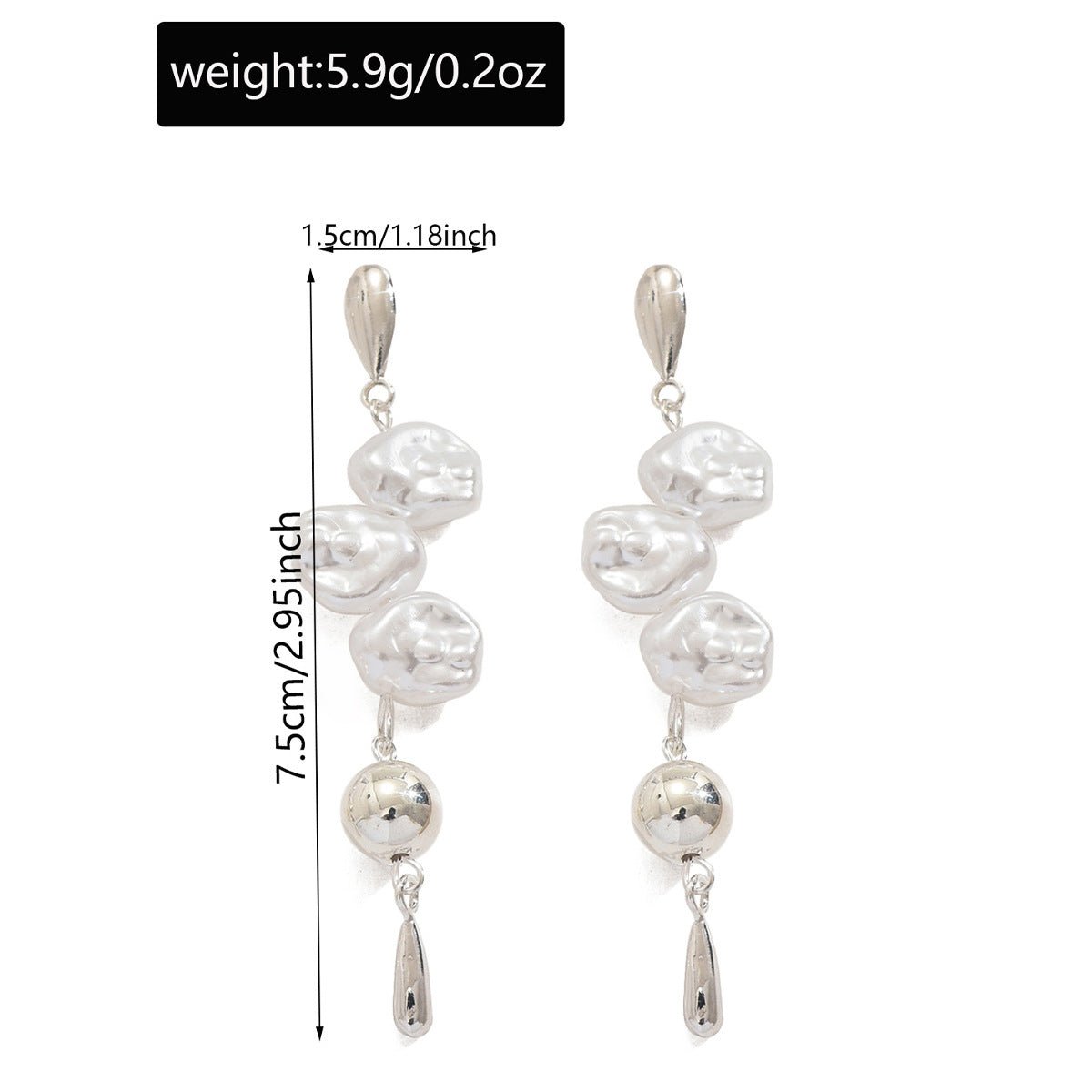 Mariam's Collection Artistic Asymmetric Pearl Drop Earrings (MAC325) — lifestyle worn / used context
