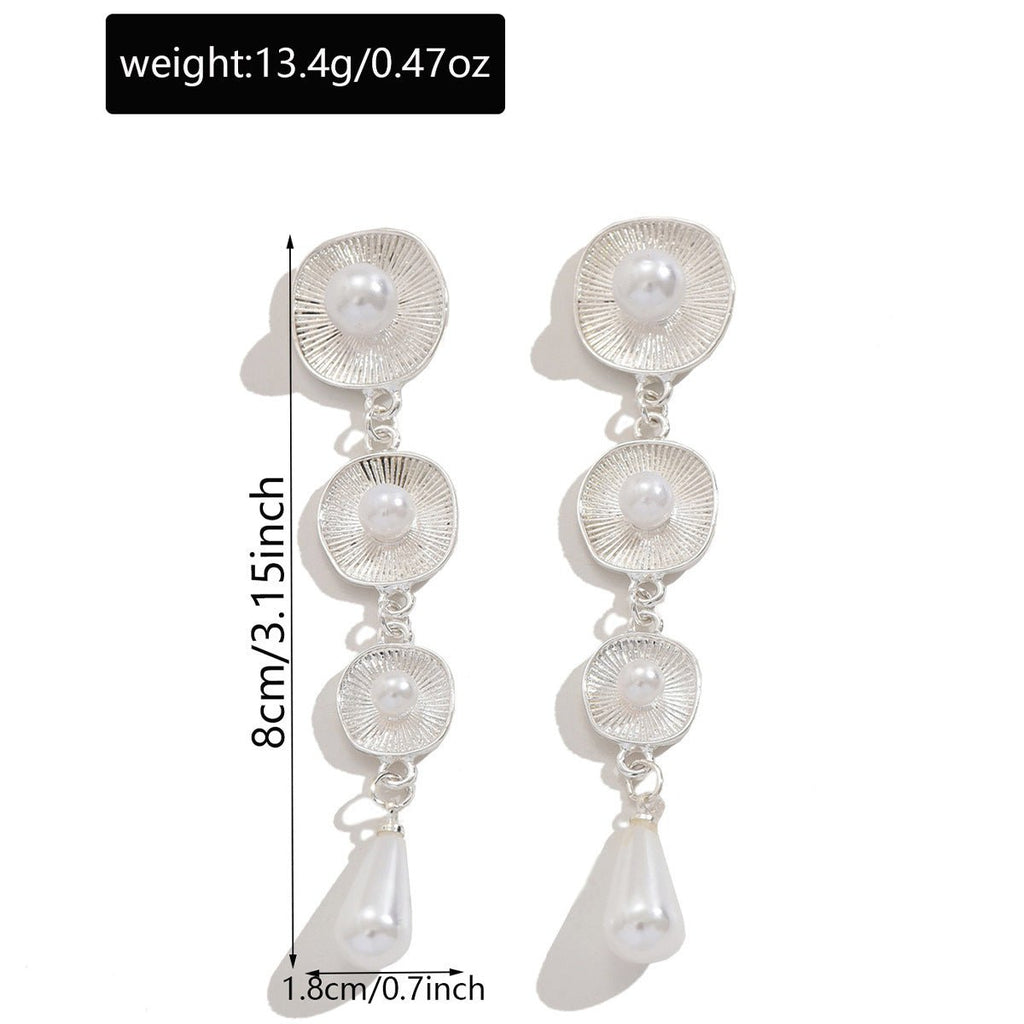 Mariam's Collection Mariam's Collection Artistic Asymmetric Pearl Drop Earrings (MAC325) — feature highlight